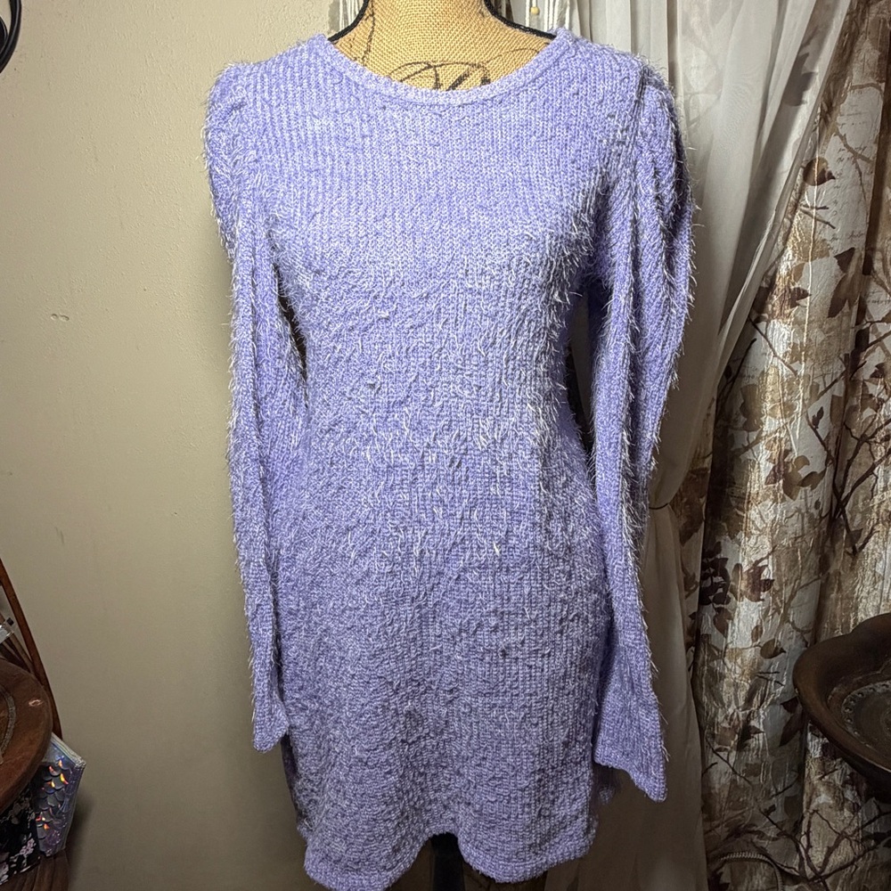 Elegant Lilac Long Sleeve Dress